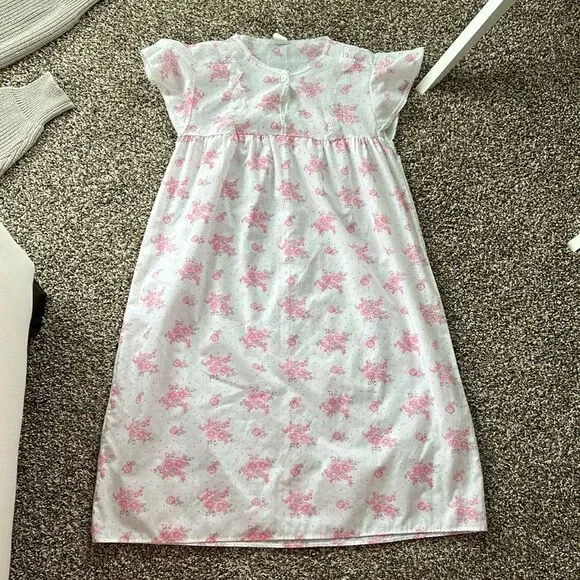 Vintage Pink Floral Short Nightgown Large - Picture 8 of 10